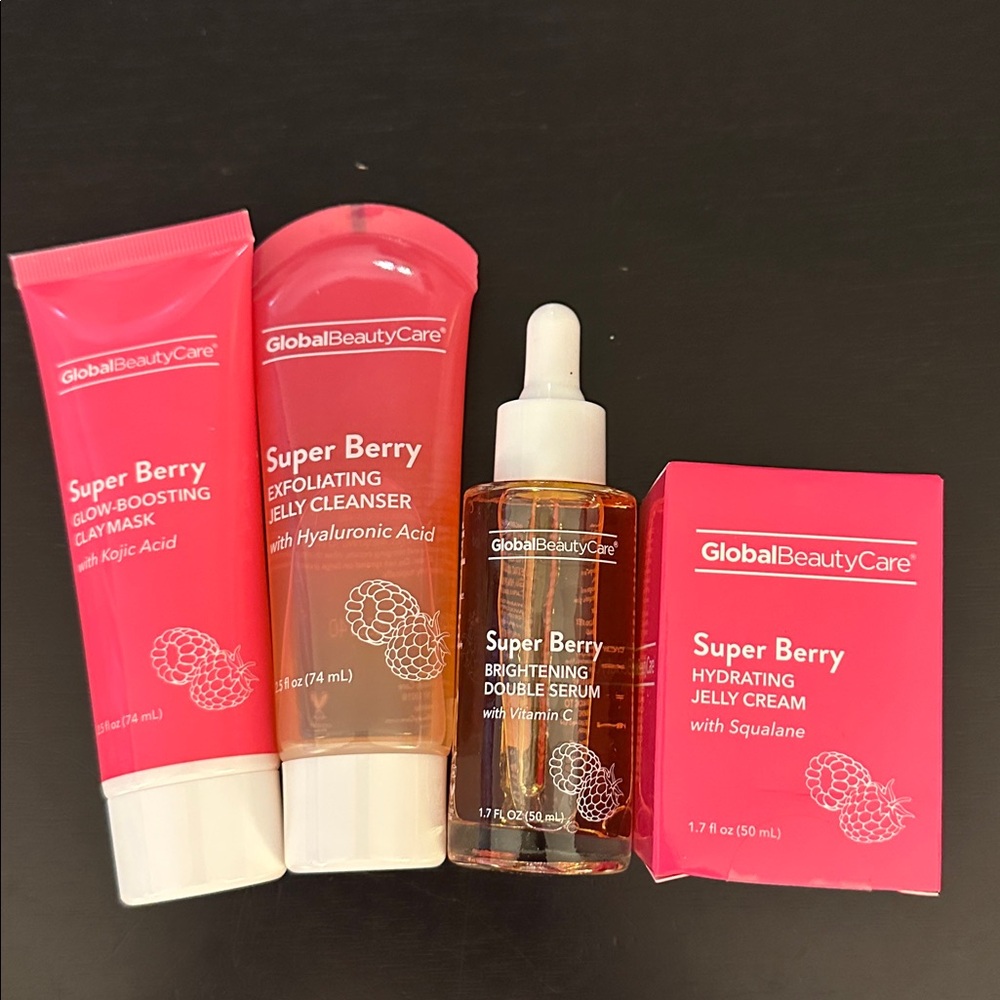 NewGlobal Beauty Care Super Berry Skincare Set Bundle Cleanser Mask Serum Cream